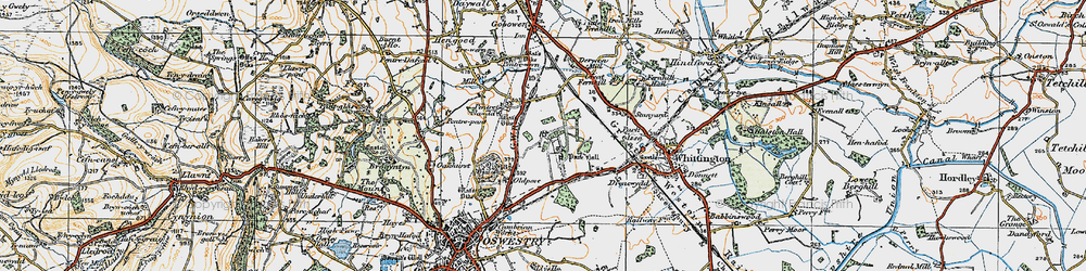 Old map of Park Hall in 1921