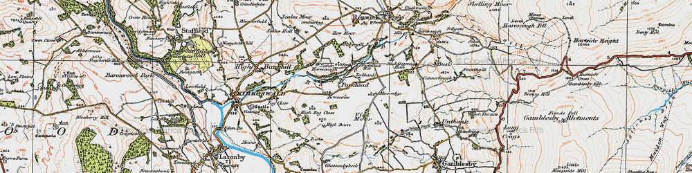 Old map of Todbank in 1925
