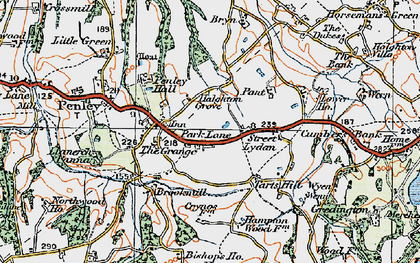 Old map of Park Lane in 1921