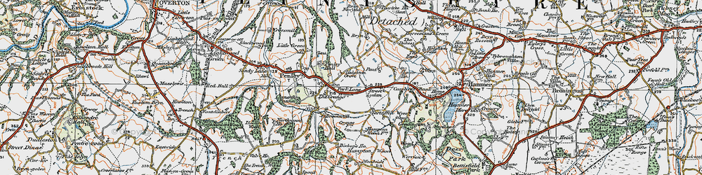 Old map of Bryn Newydd in 1921