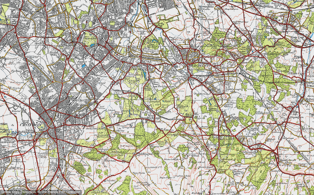 Old Map of Park Langley, 1920 in 1920