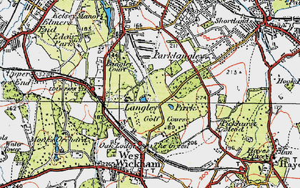 Old map of Park Langley in 1920