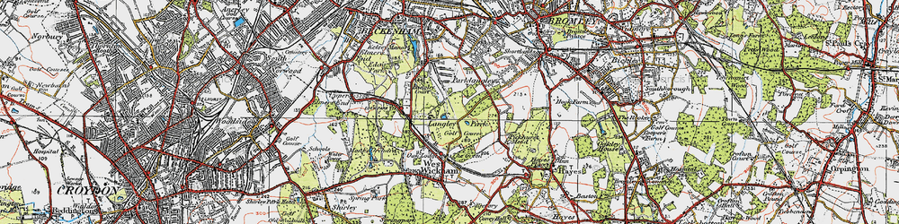 Old map of Park Langley in 1920