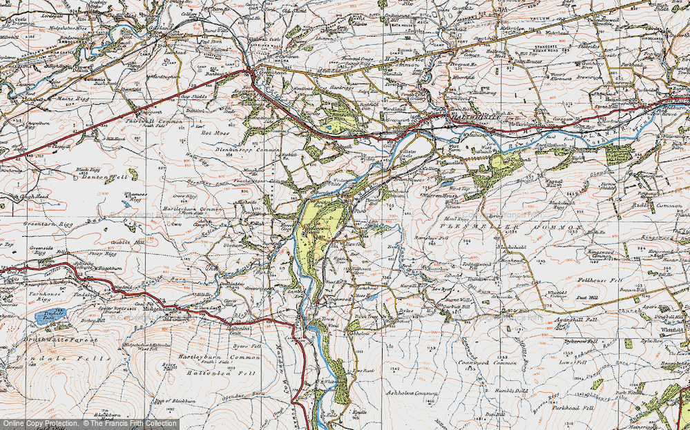 Old Map of Historic Map covering Broomhouse Common in 1925