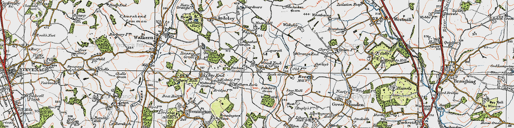 Old map of Parker's Green in 1919