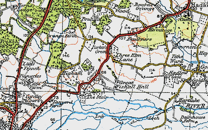 Old map of Parker's Green in 1920