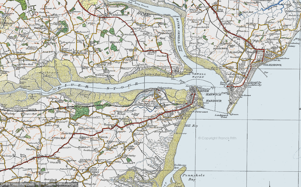 Old Map of Parkeston, 1921 in 1921