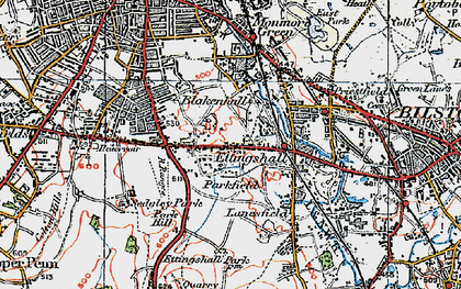 Old map of Parkfield in 1921