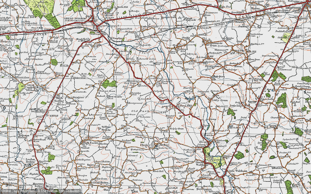 Old Map of Historic Map covering Blackchapel in 1919