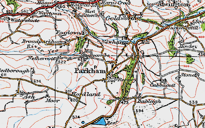 Old map of Parkham in 1919