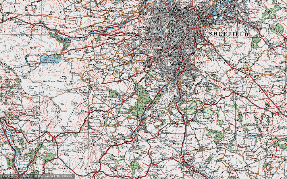 Old Map of Parkhead, 1923 in 1923