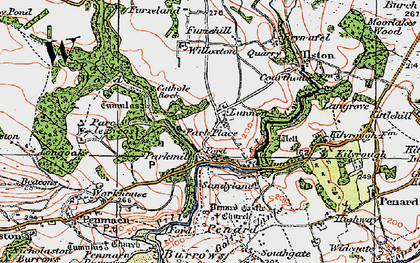 Old map of Furzehill in 1923