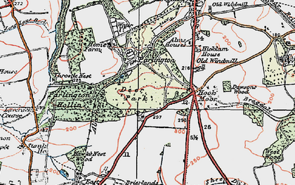 Old map of Hook Moor in 1925
