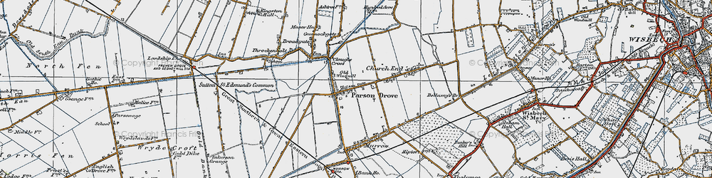Old map of Parson Drove in 1922