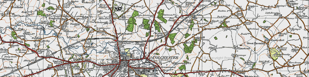 Old map of Parson's Heath in 1921