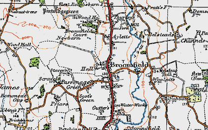 Old map of Parsonage Green in 1919