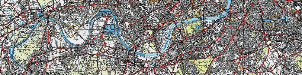 Old map of Parsons Green in 1920