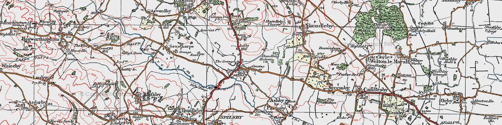 Old map of Partney in 1923