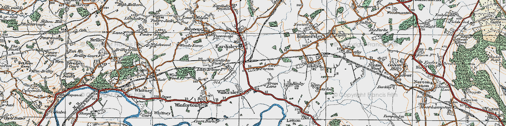 Old map of Parton in 1920