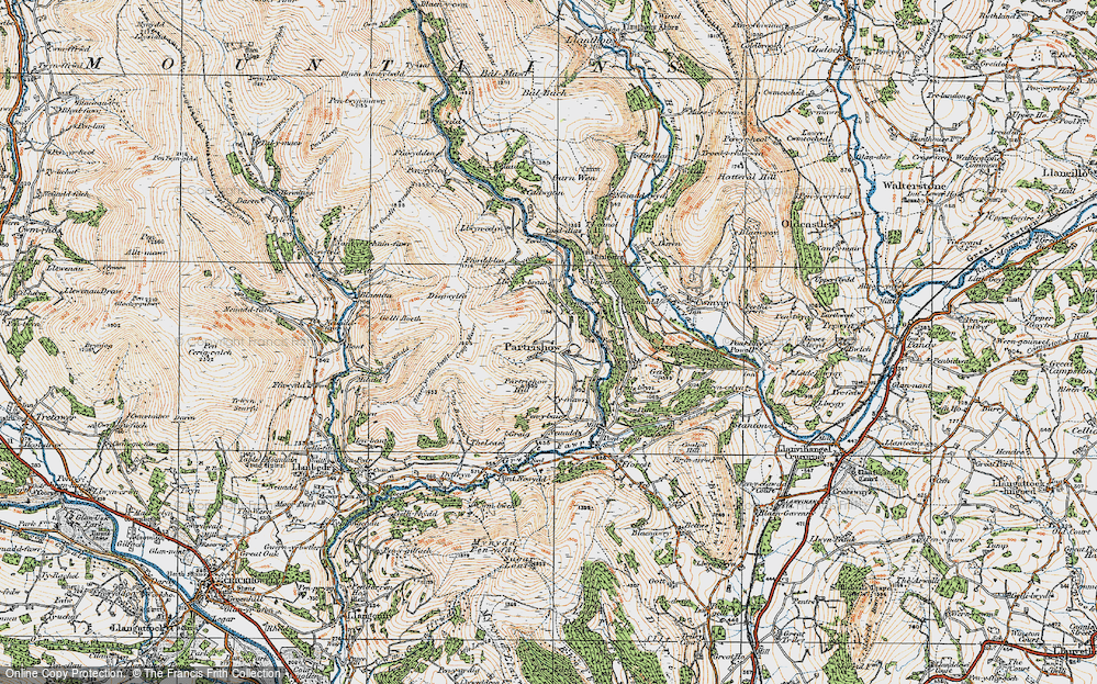 Old Map of Historic Map covering Blaen-yr-henbant in 1919