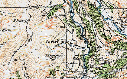 Old map of Partrishow in 1919