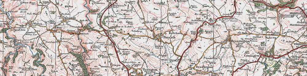 Old map of Bletch Brook in 1923