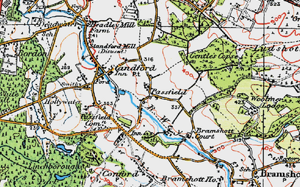 Old map of Passfield in 1919