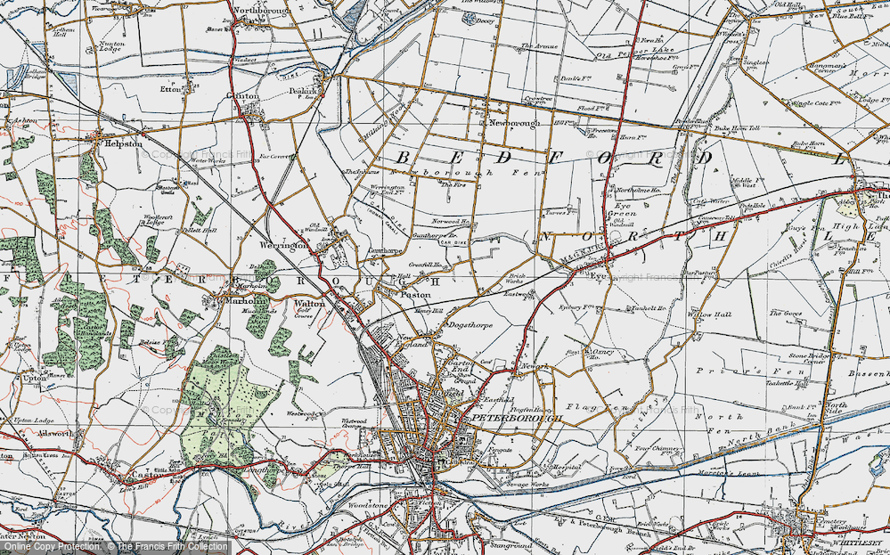 Old Map of Paston, 1922 in 1922