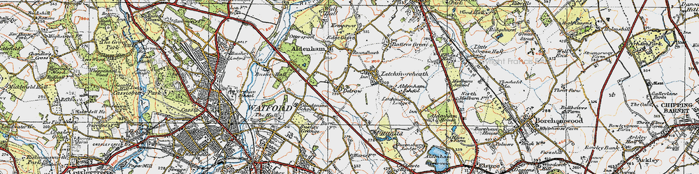 Old map of Patchetts Green in 1920