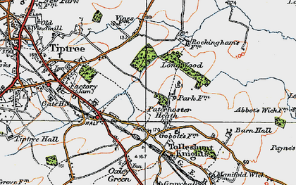 Old map of Layer Brook in 1921
