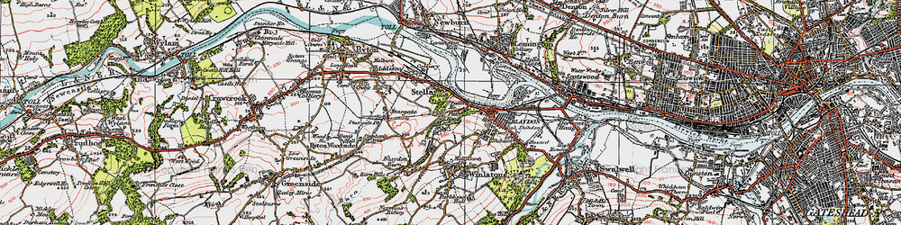 Old map of Path Head in 1925