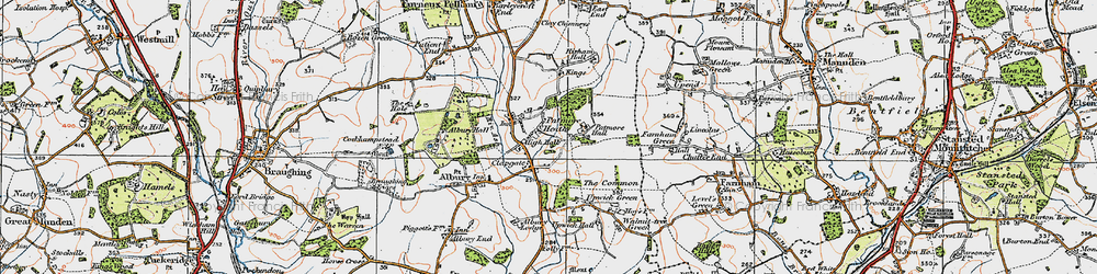 Old map of Patmore Heath in 1919