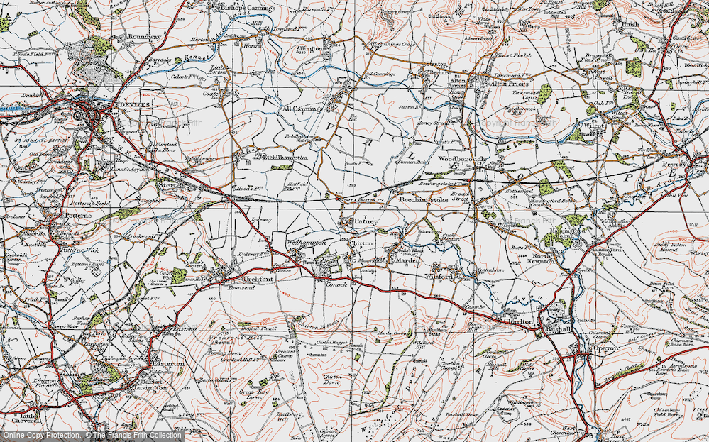 Old Map of Patney, 1919 in 1919