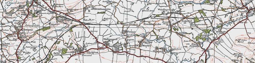 Old map of Patney in 1919