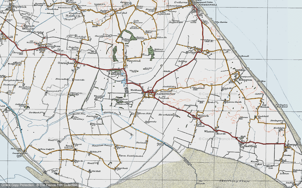 Old Map of Patrington, 1924 in 1924