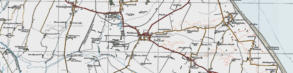 Old map of Patrington in 1924