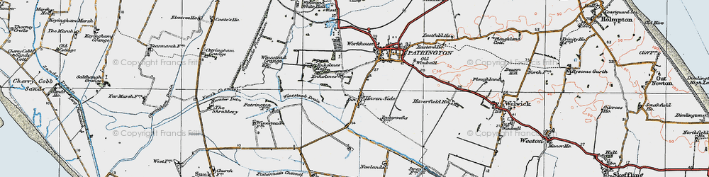 Old map of Winestead Drain in 1924