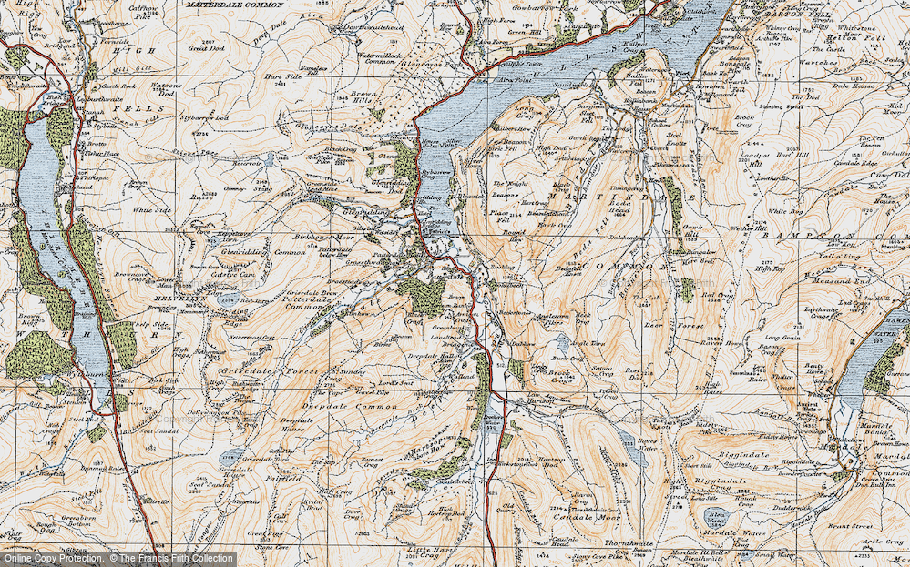 Old Map of Historic Map covering Braesteads in 1925