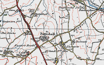 Old map of Pattishall in 1919