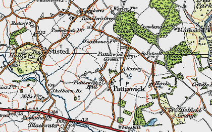 Old map of Pattiswick in 1921