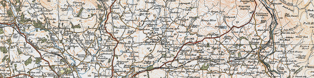 Old map of Bracken Fold in 1925