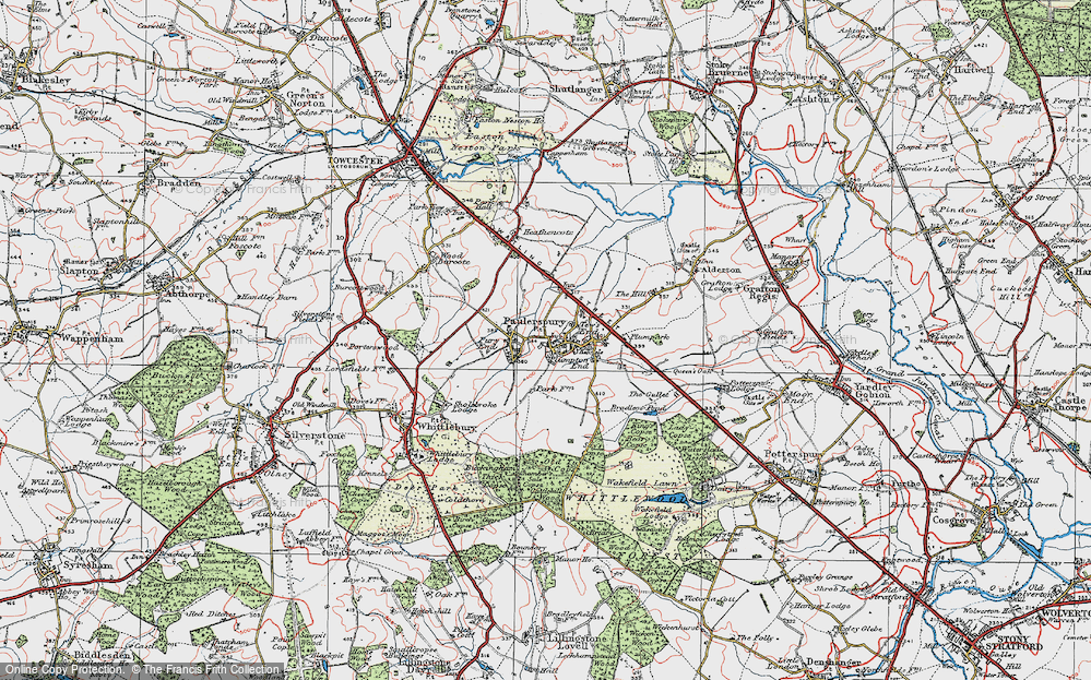 Old Map of Paulerspury, 1919 in 1919
