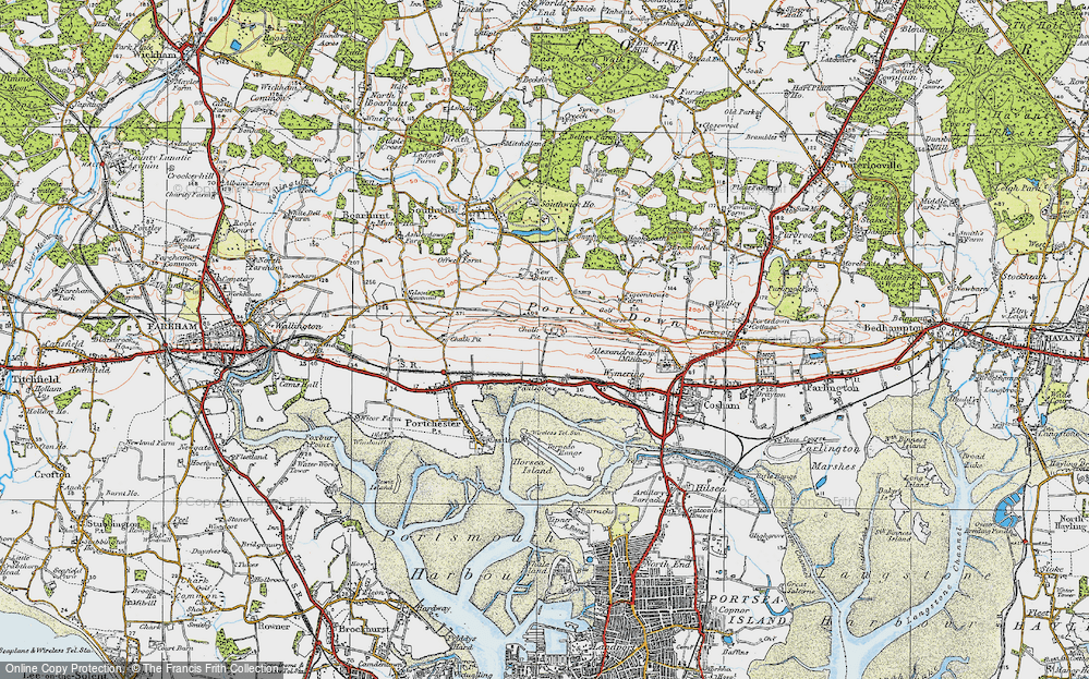 Old Map of Paulsgrove, 1919 in 1919