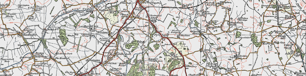 Old map of Pave Lane in 1921