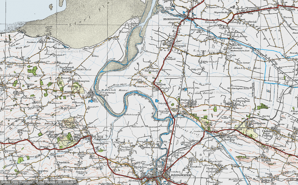 Old Map of Pawlett, 1919 in 1919