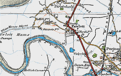 Old map of Pawlett in 1919