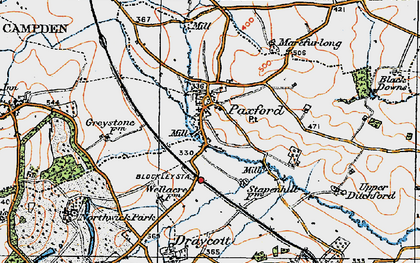 Old map of Paxford in 1919