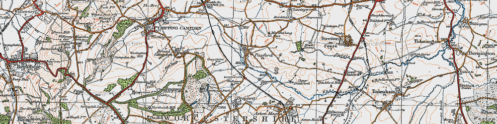 Old map of Paxford in 1919