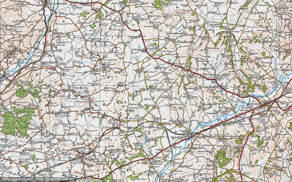 Old Map of Payhembury, 1919 in 1919