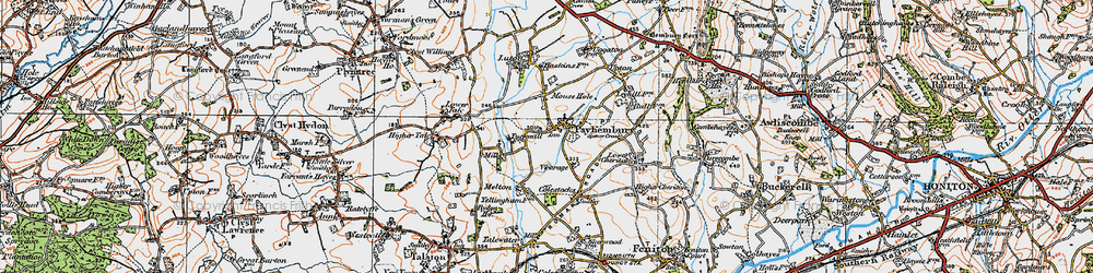 Old map of Payhembury in 1919